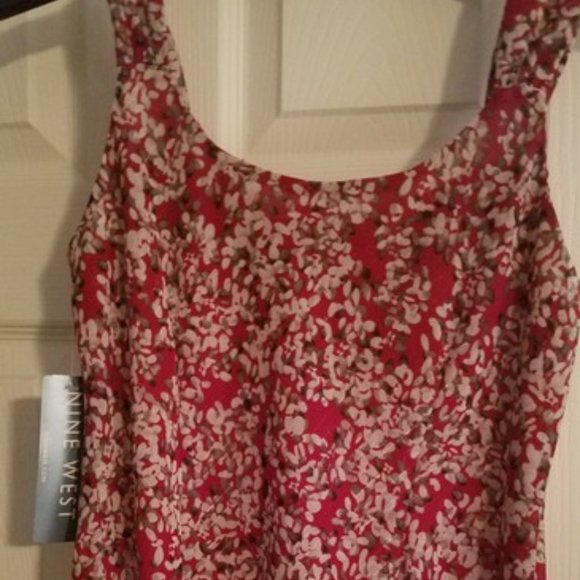 Nine West La Belle Epoque Lined Top. Deep Red with - Picture 2 of 3